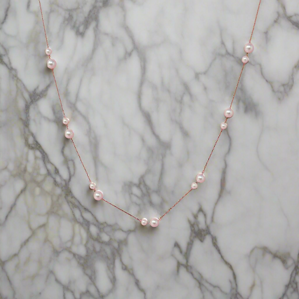 Lovely Lady Dainty Pearl Necklace